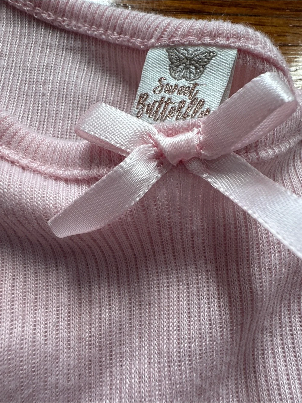 Girls Pink Short Sleeve Ribbed Top